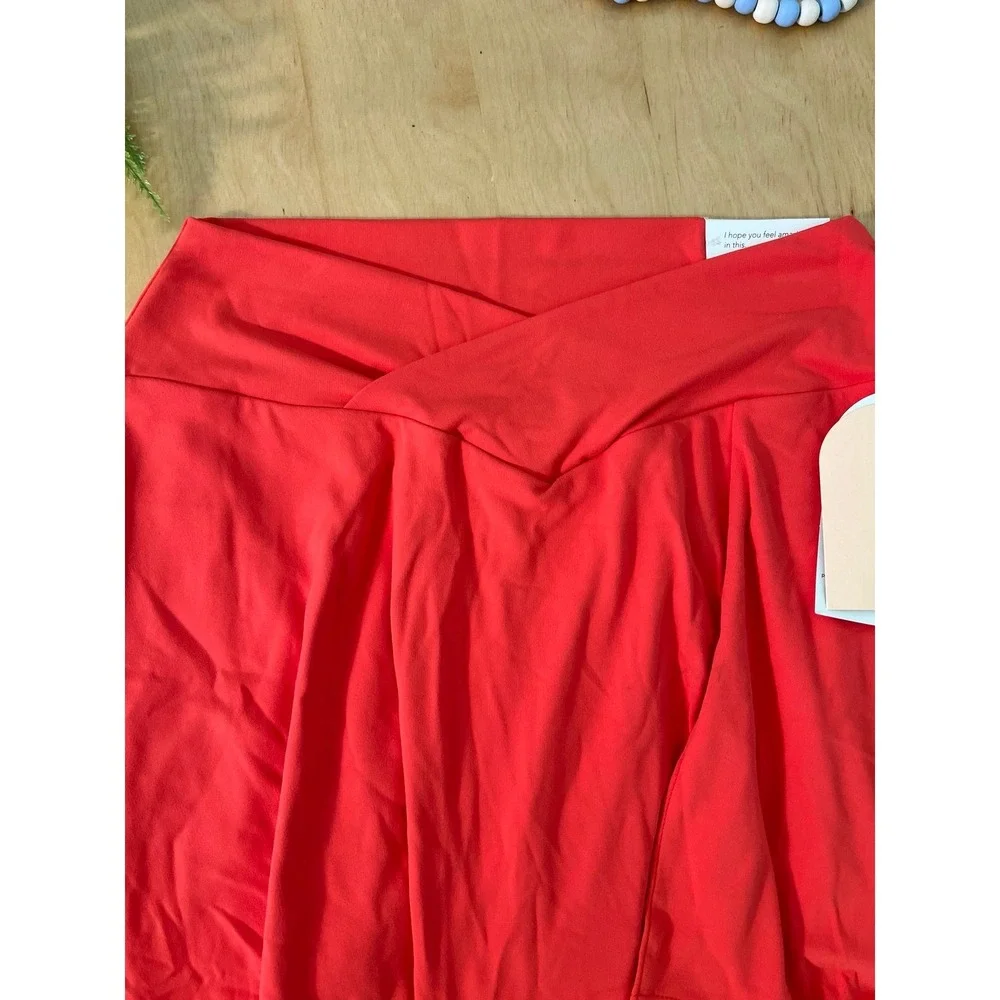 Blogilates Crisscross Slit Skort Size L Orange Color NWT - Picture 2 of 8
